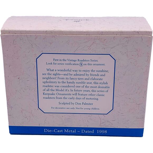 1998 Hallmark Keepsake 1931 FORD MODEL A Roadster Collector's Ornament in Box - Picture 8 of 8